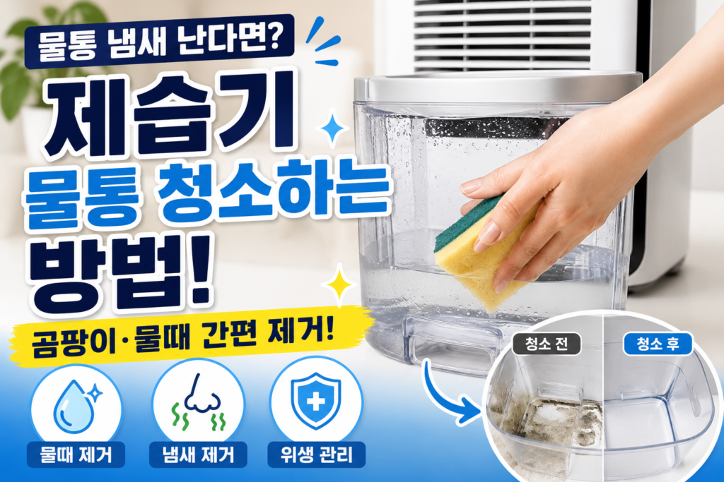제습기 물통 청소하는 방법과 곰팡이 물때 제거 및 위생 관리